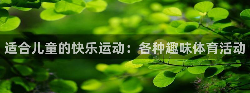 vsport体育官方正版app新能源：适合儿童的快乐运动：各